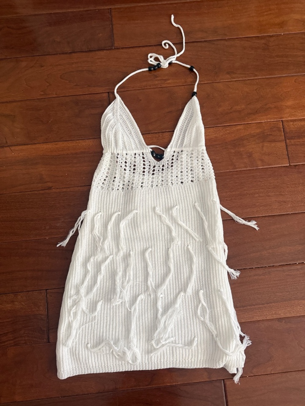 Women's Sexy Halter Backless Crochet Knit Mini Dress size XS